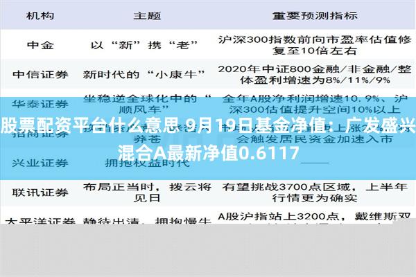 股票配资平台什么意思 9月19日基金净值：广发盛兴混合A最新净值0.6117