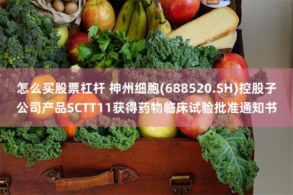 怎么买股票杠杆 神州细胞(688520.SH)控股子公司产品SCTT11获得药物临床试验批准通知书