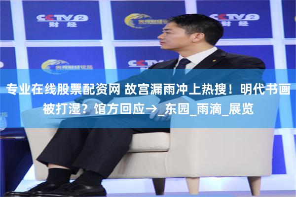 专业在线股票配资网 故宫漏雨冲上热搜！明代书画被打湿？馆方回应→_东园_雨滴_展览