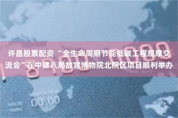 许昌股票配资 “全生命周期节能低碳工程观摩交流会”在中建八局故宫博物院北院区项目顺利举办
