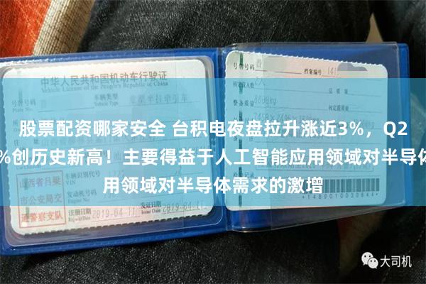 股票配资哪家安全 台积电夜盘拉升涨近3%，Q2净利暴增60%创历史新高！主要得益于人工智能应用领域对半导体需求的激增
