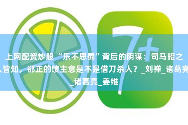 上网配资炒股 “乐不思蜀”背后的阴谋：司马昭之心路人皆知，郤正的馊主意是不是借刀杀人？_刘禅_诸葛亮_姜维
