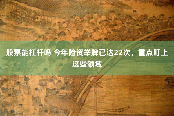 股票能杠杆吗 今年险资举牌已达22次，重点盯上这些领域