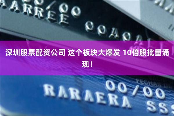 深圳股票配资公司 这个板块大爆发 10倍股批量涌现！
